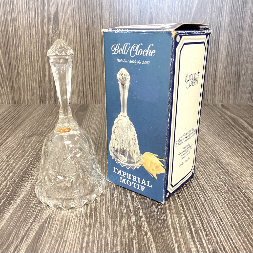 Vintage Handcut Pinwheel Crystal Bell by Crystal Clear Yugoslavia with box